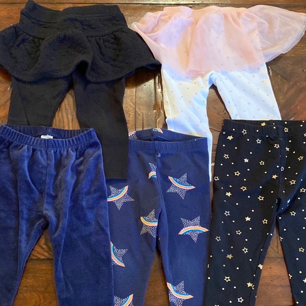 Bundle Lot of 5 Pairs Girls 12 Months Pants Tutu Skirt Sparkly Stars
